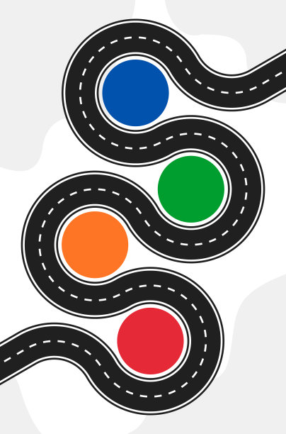 4步处理进度或时间轴，道路空白信息矢量模板图片下载