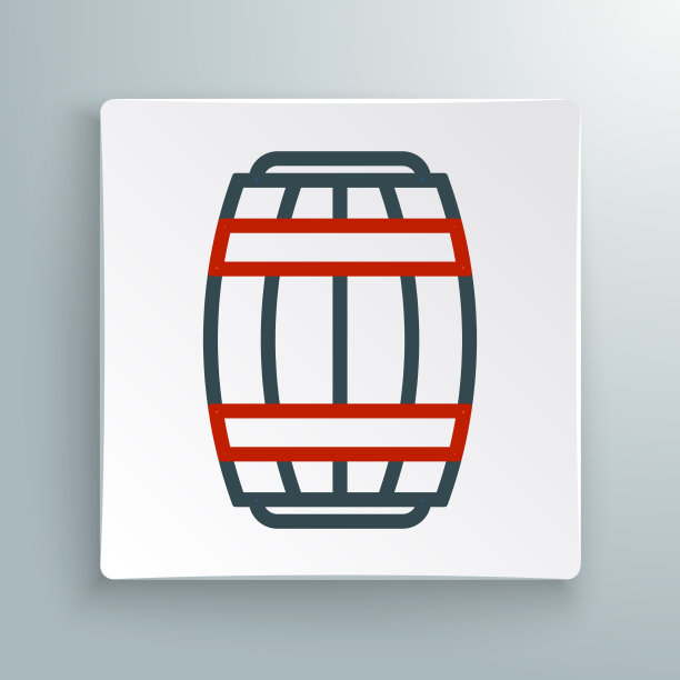 线条木桶图标孤立在白色上图片下载