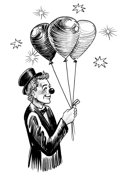 带气球的小丑图片下载