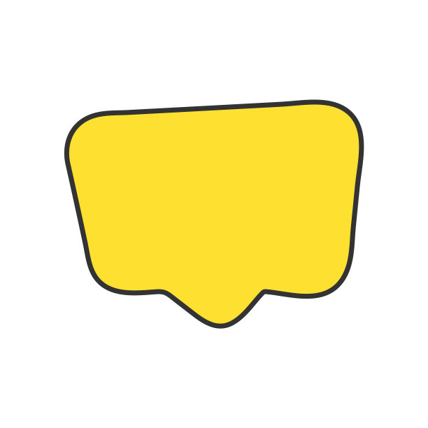 黄色卡通语音泡泡。矢量平面设计图片下载