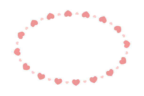 心形椭圆形框架。简单的模板情人节卡片，婚礼邀请，照片，照片，横幅。矢量平面插图图片下载