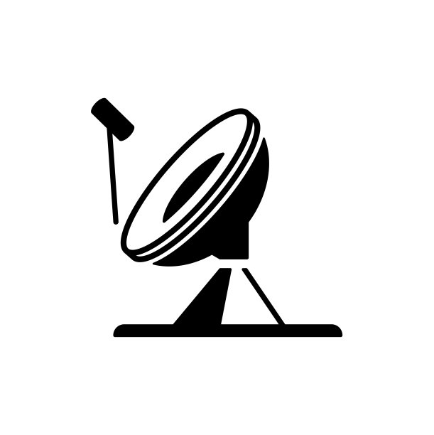 卫星图标矢量孤立在白色，标志和符号插图。图片下载