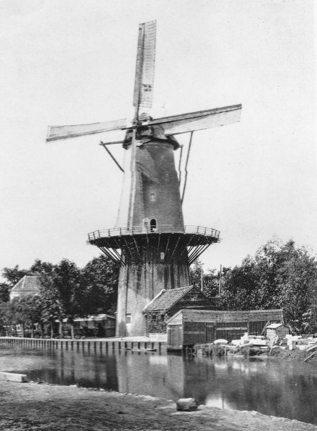 荷兰的风车(荷兰)1894年的古董照片图片下载