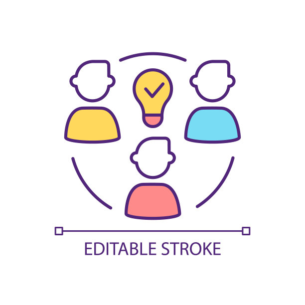 团队头脑风暴RGB颜色图标图片下载