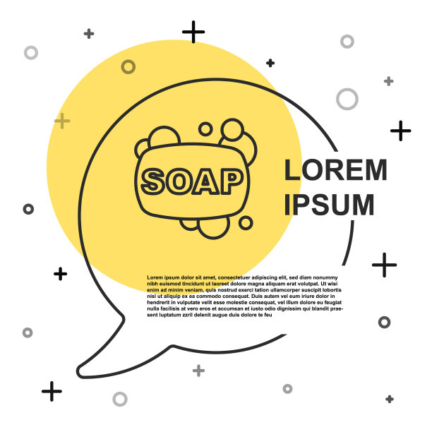 黑色线条肥皂图标孤立在白色上图片下载