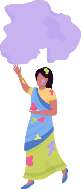 女孩抛出紫色颜料半平色性格图片下载