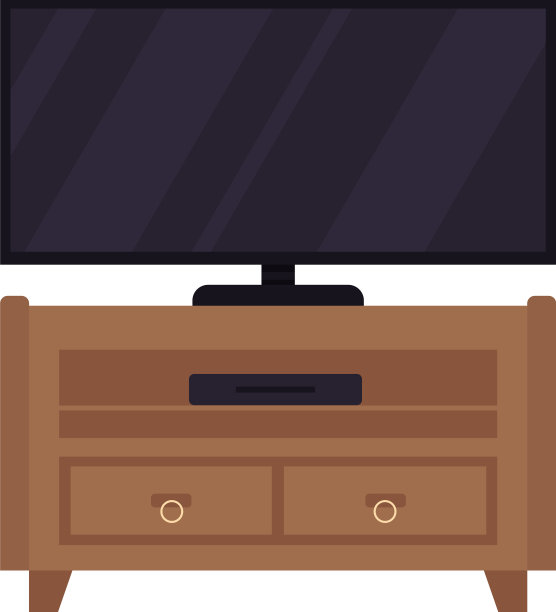 等离子电视在抽屉半平面彩色对象图片下载