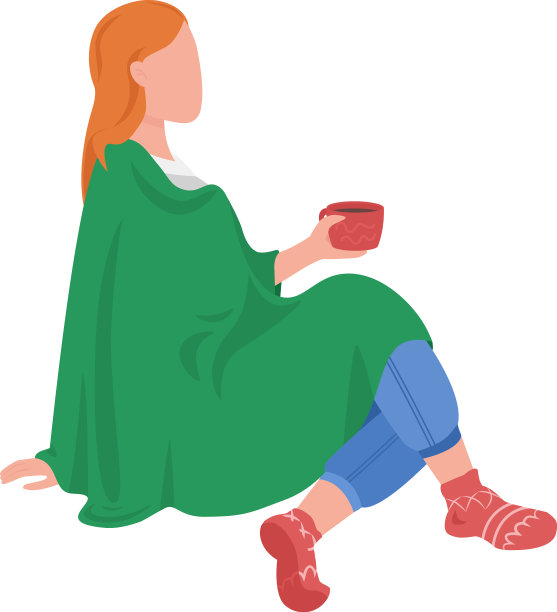 女孩用毯子半平色性格图片下载