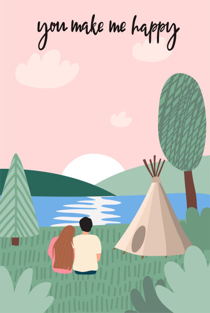 可爱浪漫的情侣约会骑自行车，看日落，放松野餐。图片下载