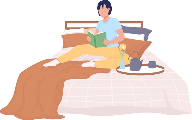 人在床上看书半平色性格图片下载