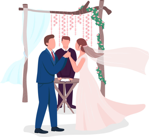 幸福的新婚夫妇庆祝半平的颜色图片下载