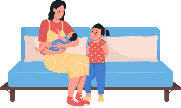 快乐的妈妈带着孩子玩半平彩色汉字图片下载