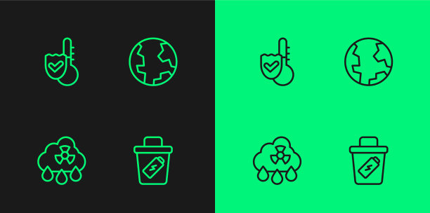 设置线垃圾罐酸雨放射性云图片下载