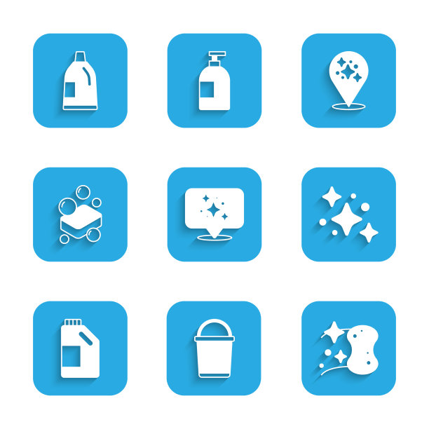 设置家庭清洁服务桶海绵瓶图片下载