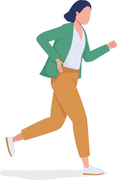 跑步女人半平色性格图片下载