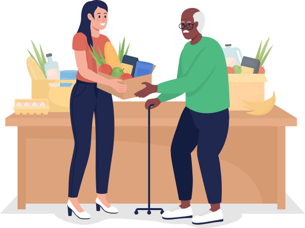 食品银行工作人员半平色性格图片下载