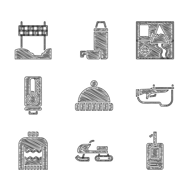 设置冬季帽子雪地摩托识别徽章图片下载