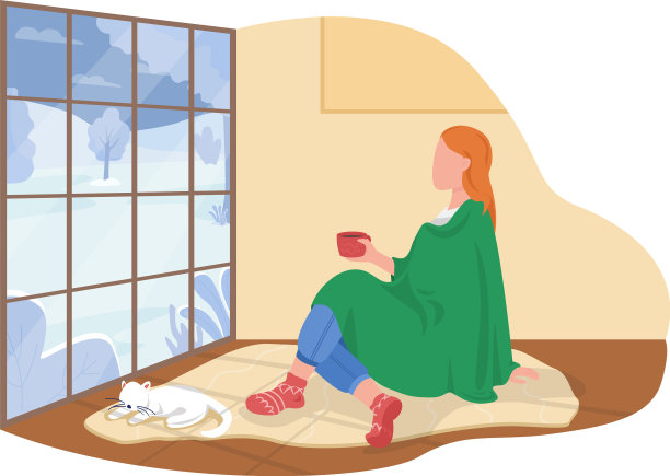 舒适的心情在家里2d孤立图片下载