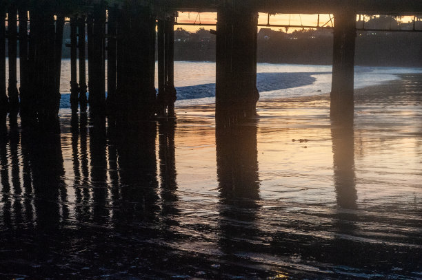 码头下的夕阳图片下载