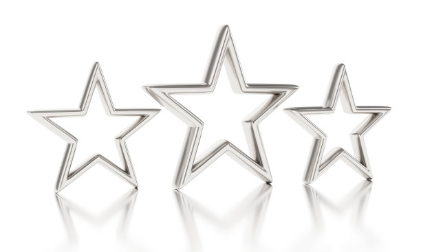 三个银色的星星图片下载