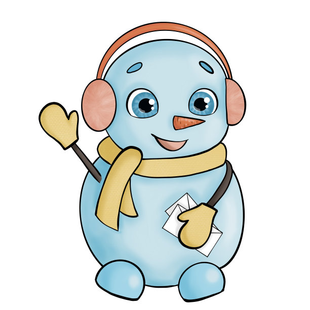 一个裹着围巾的雪人和一封写给圣诞老人的信欢迎你图片下载