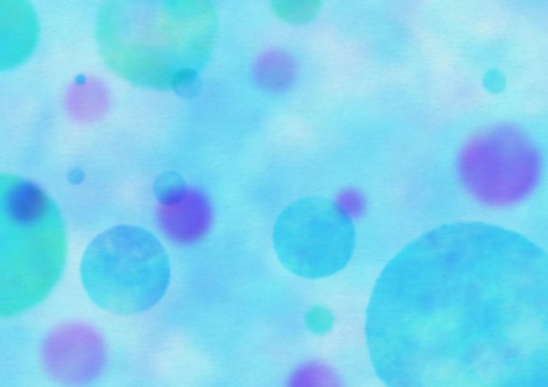 蓝色水彩风格插图与斑点重叠的圆圈图片下载