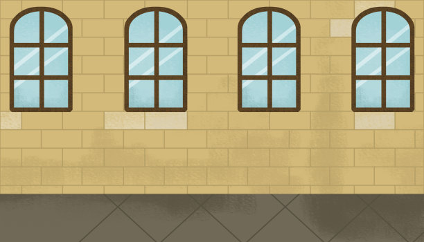 卡通场景与城堡宫殿房间插图图片下载