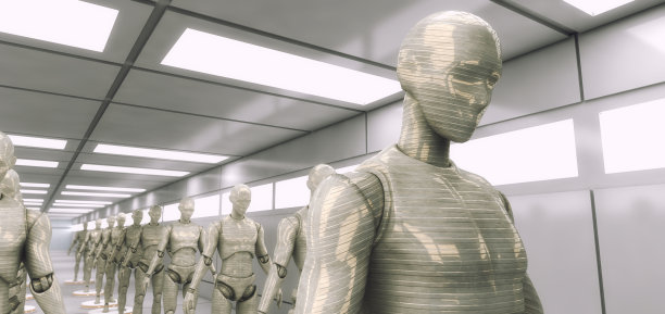 3 d渲染。人形人物和科幻场景图片下载