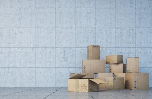 室内采用一堆纸箱，搬迁概念图片下载