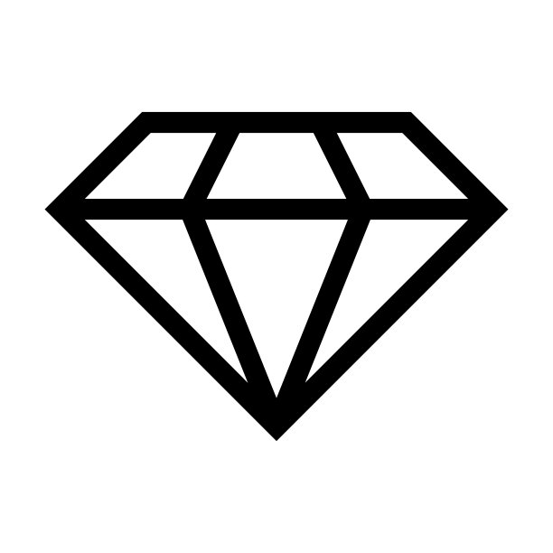 矢量孤立钻石图标在白色背景图片下载
