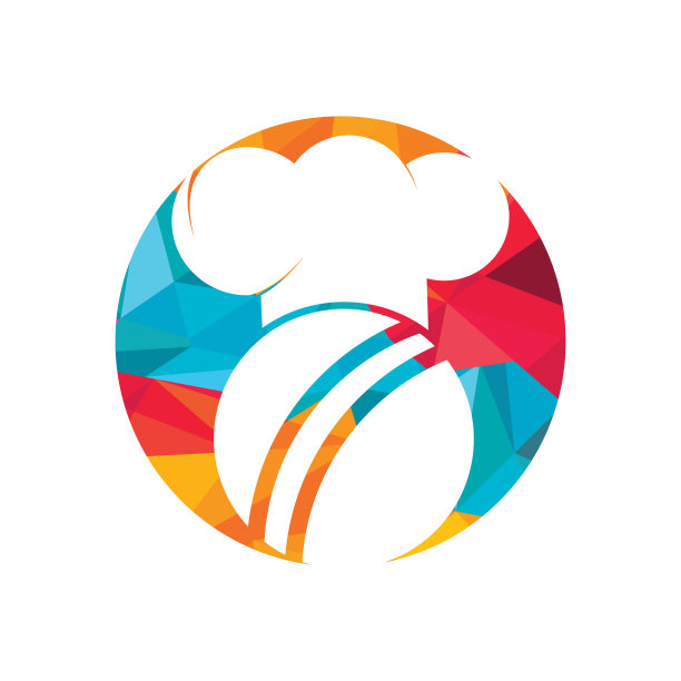 板球运动员厨师矢量标志设计。图片下载