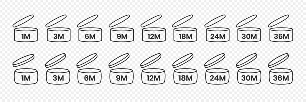 PAO，期间后开放图标标志设置平面风格设计矢量插图孤立在黑色背景。图片下载