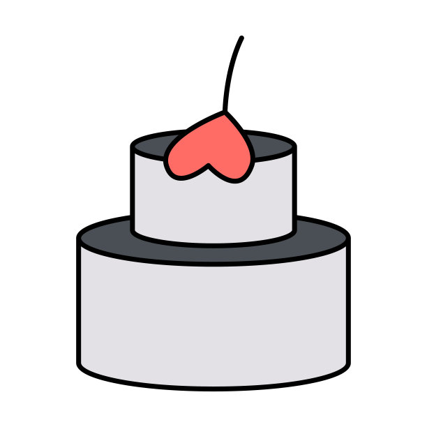 情人节蛋糕爱心涂鸦矢量插图彩色手绘图片下载