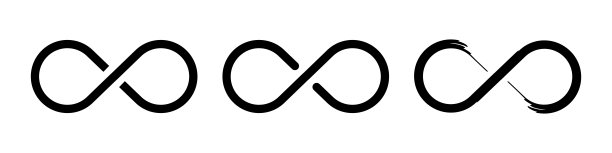 无限标志图标设置孤立在白色背景上图片下载