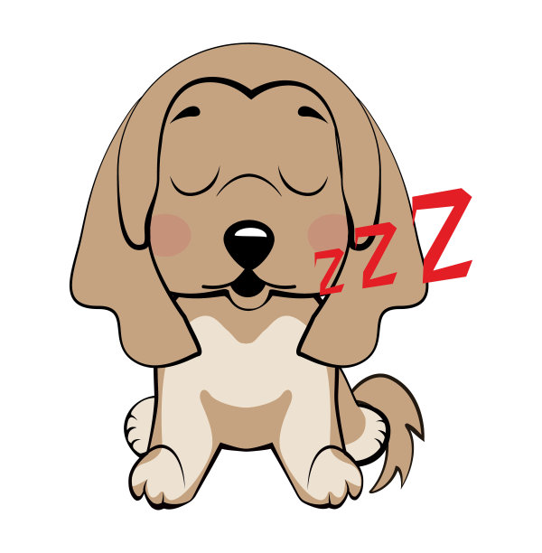 阿富汗猎犬品种。小狗角色睡在它的背部，可爱有趣的梗矢量插图。图片下载