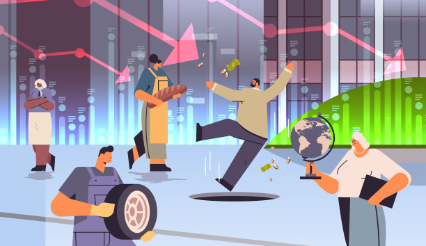 经济观念的崩溃各行各业的人跌入露天的下水道世界金融危机破产图片下载