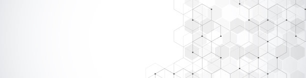横幅设计模板或网站标题。抽象背景与几何形状和六边形图案图片下载