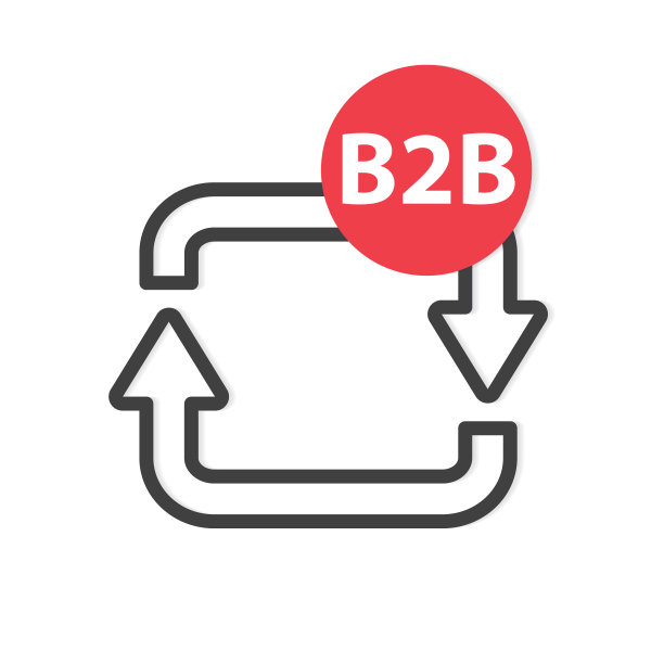 箭头图标和B2B（企业对企业）首字母缩写图片下载