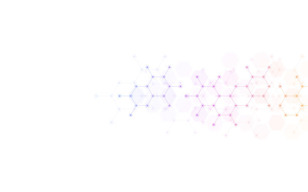 几何抽象背景插图与六边形图案图片下载