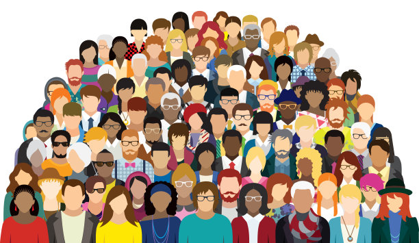 不同特征人群的矢量图。图片下载