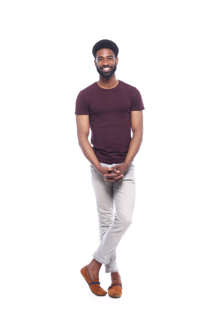 美丽丰满的身体快乐的黑色时尚男人图片下载