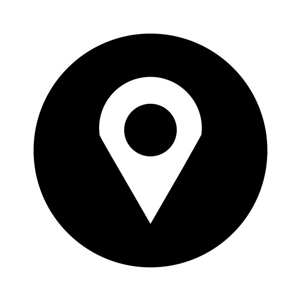 地理定位图标。黑色圆圈。地图符号。App按钮。地理标记。导航概念。矢量图。库存图片。图片下载