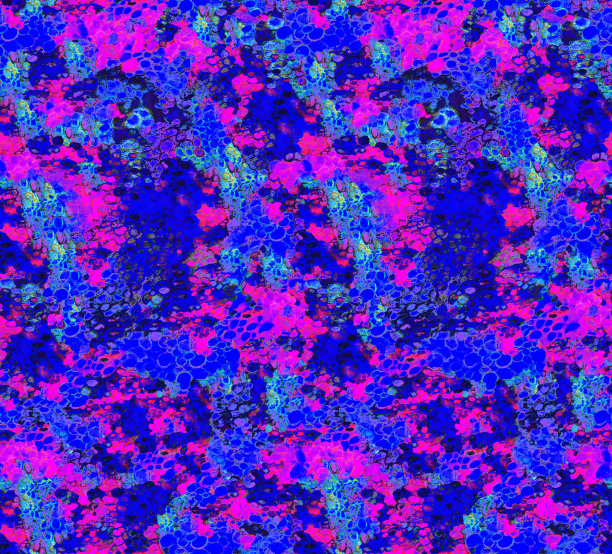 蓝色发光无缝图案在动物主义未来风格的纺织品图片下载