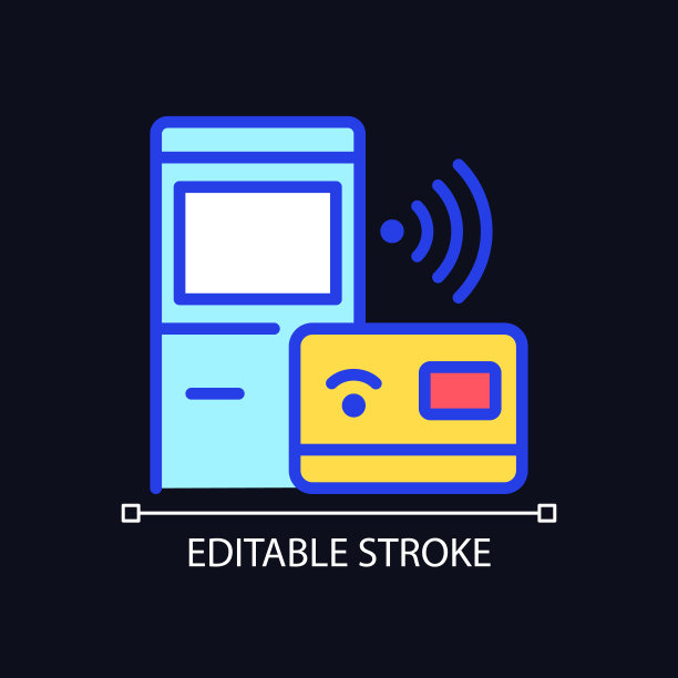 自助结帐亭像素完美的RGB颜色图标的黑暗主题图片下载