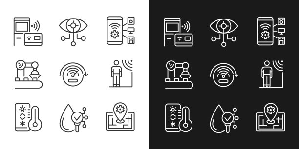 创新技术像素完美的明暗主题颜色图标集图片下载