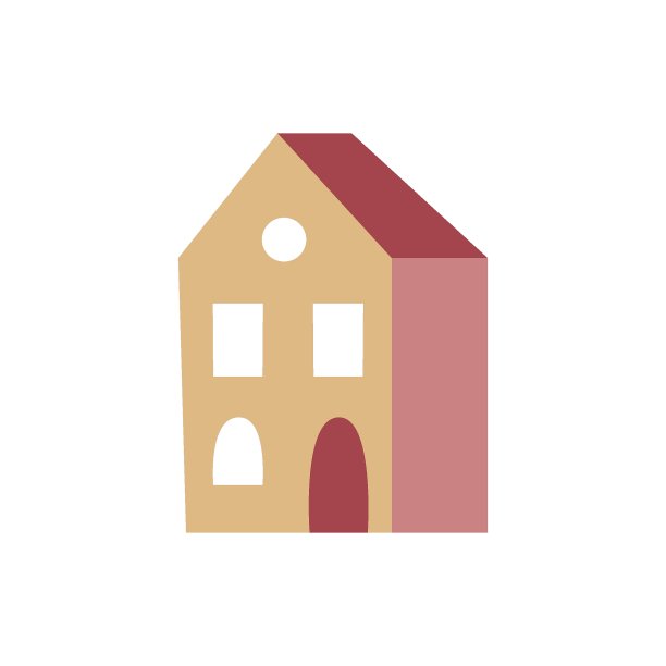 可爱的手绘房子图标。矢量插图孤立在白色背景上图片下载