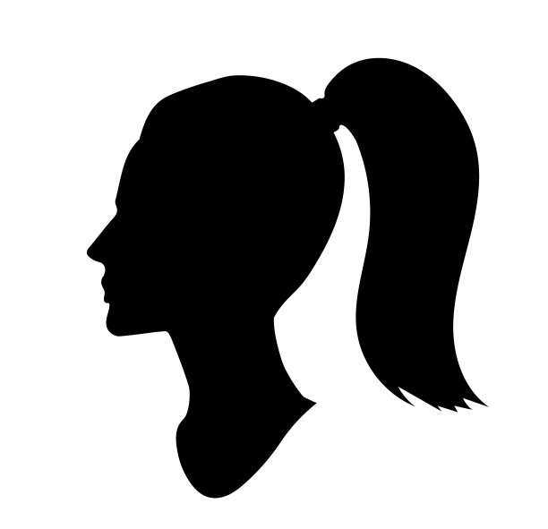 矢量插图的女性侧视图轮廓图片下载