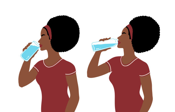 女性侧视图饮水图片下载