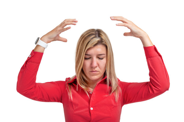 年轻女子感到心理压力孤立图片下载