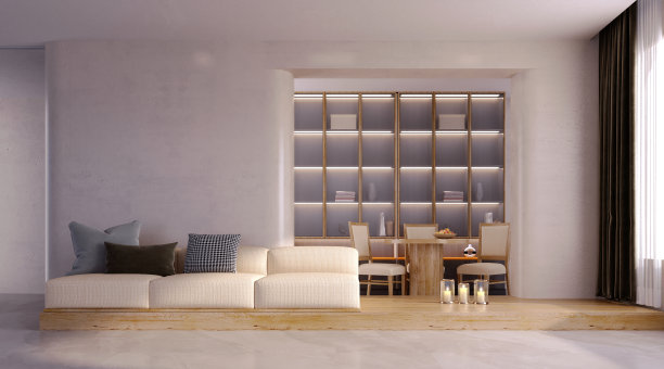 白色墙壁的客厅。图片下载